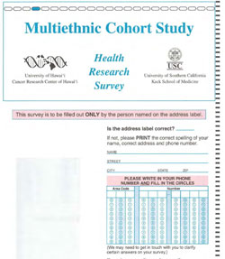 MEC Follow-up Questionnaire, Hawaii and California (English), 2003-2007