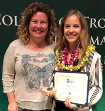 From left, Michelle L. Matter and Natalija Glibetic at the Master's 3-minute Elevator Pitch Competition